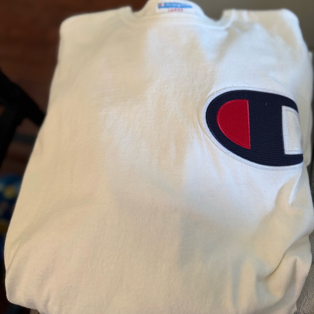 Champion  White long sleeve tee  with Logo